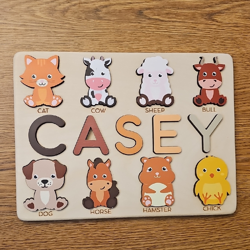 CASEY Animal Puzzle with Name